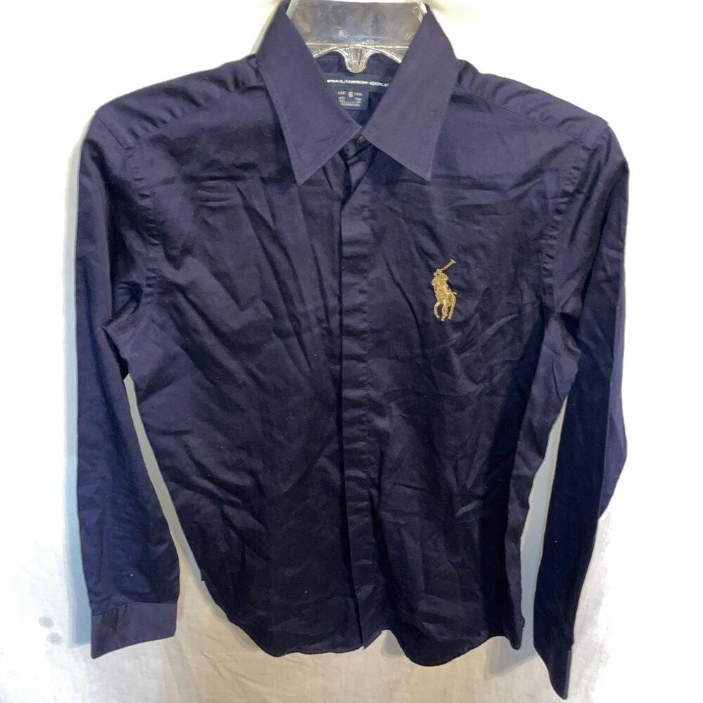 Ralph Lauren Golf Women’s Button Up Shirt Sz 6 Dark Navy Blue Athleisure Active